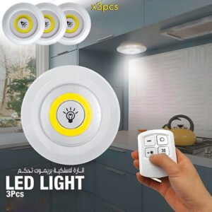 03 spots LED sans fil télécommandées